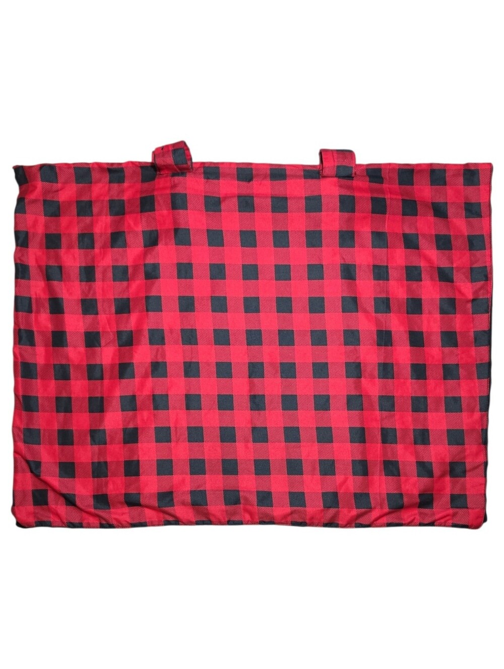 Hudson Baby Car Seat Canopy Red and Black Buffalo Plaid & Black Minky